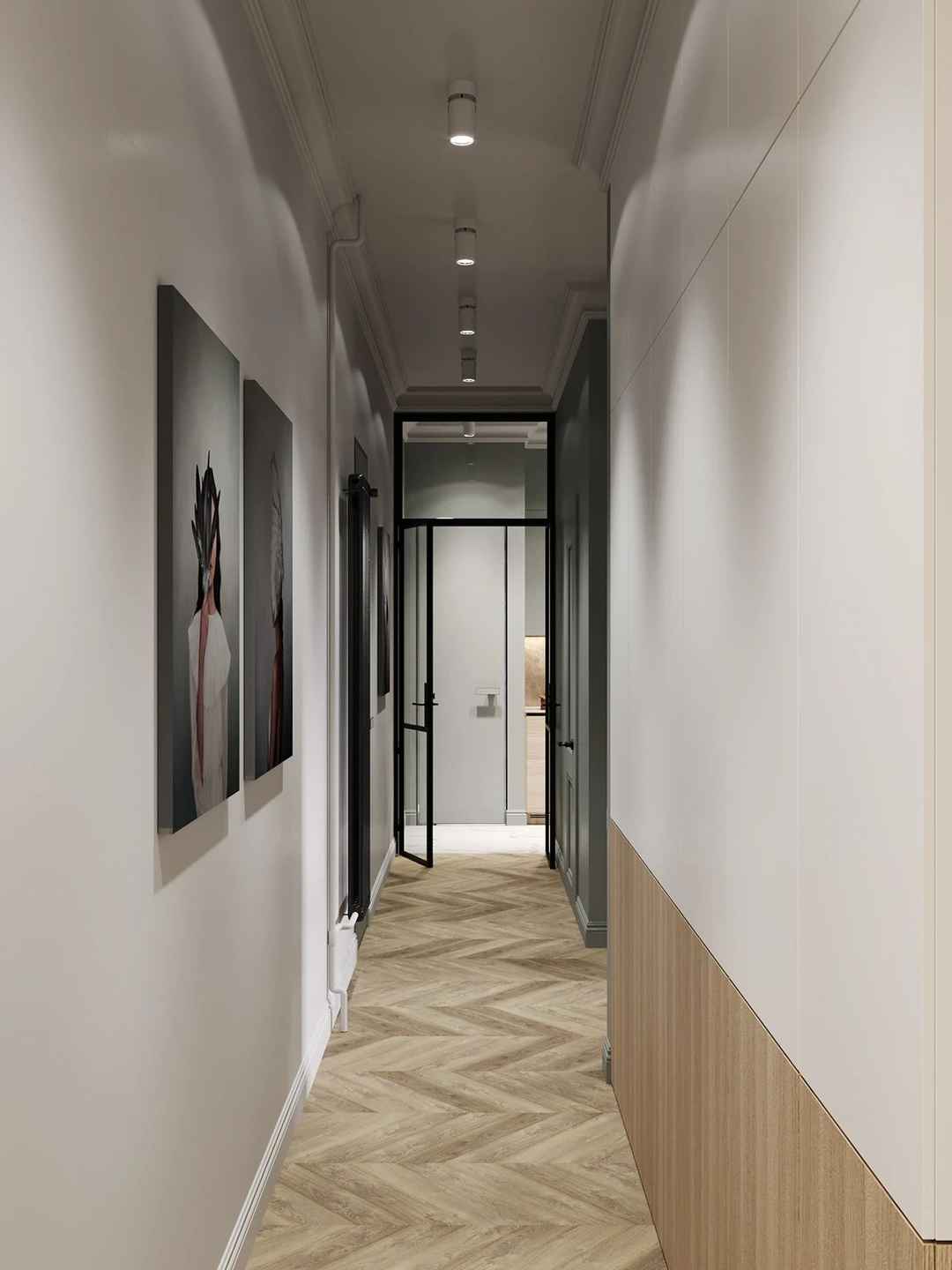 74平现代公寓走廊装修效果图