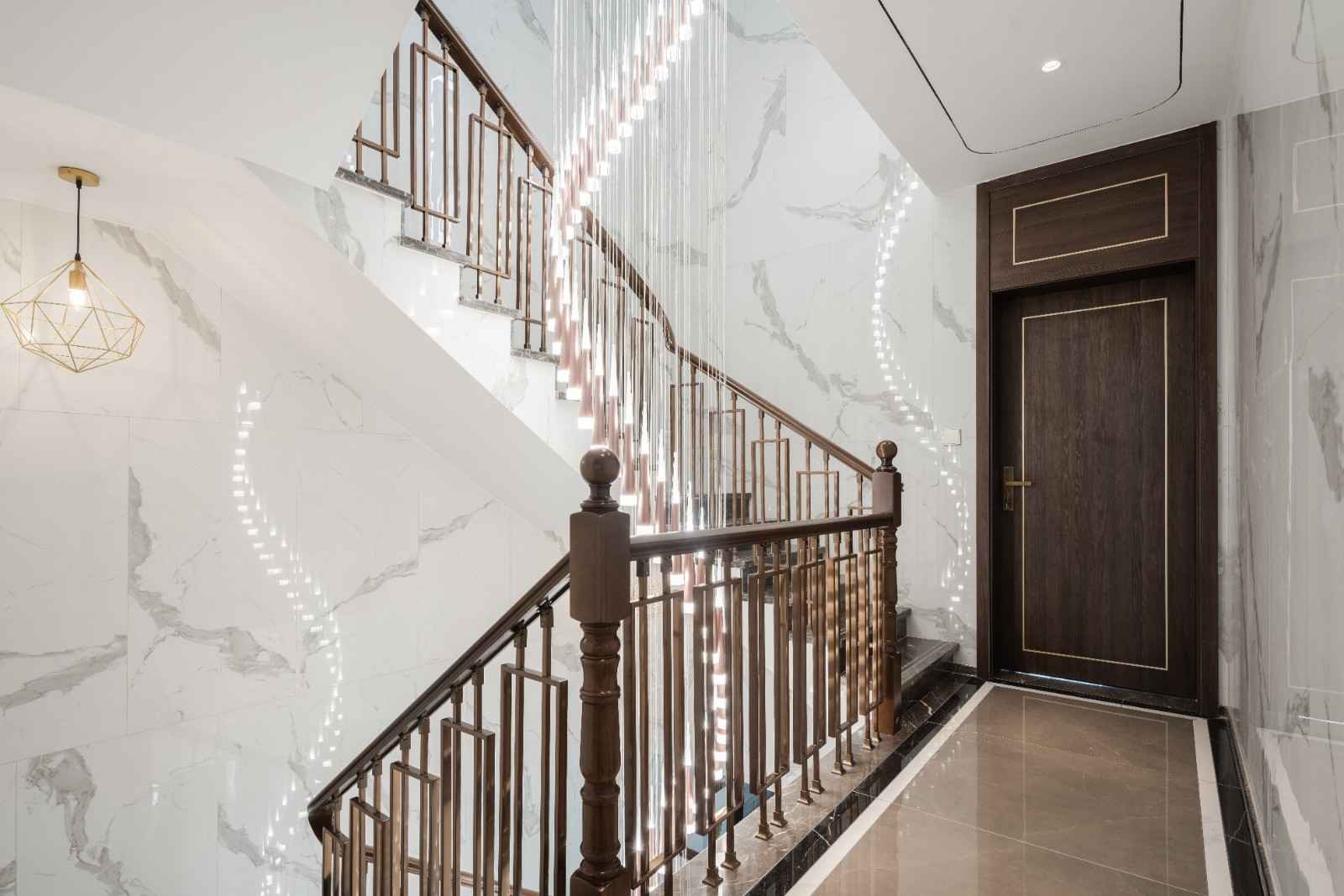 新中式风格别墅楼梯装修效果图