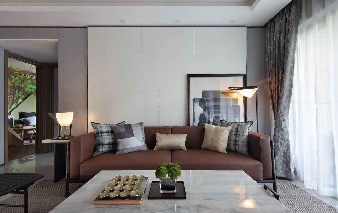 110m²现代混搭沙发背景墙装修效果图