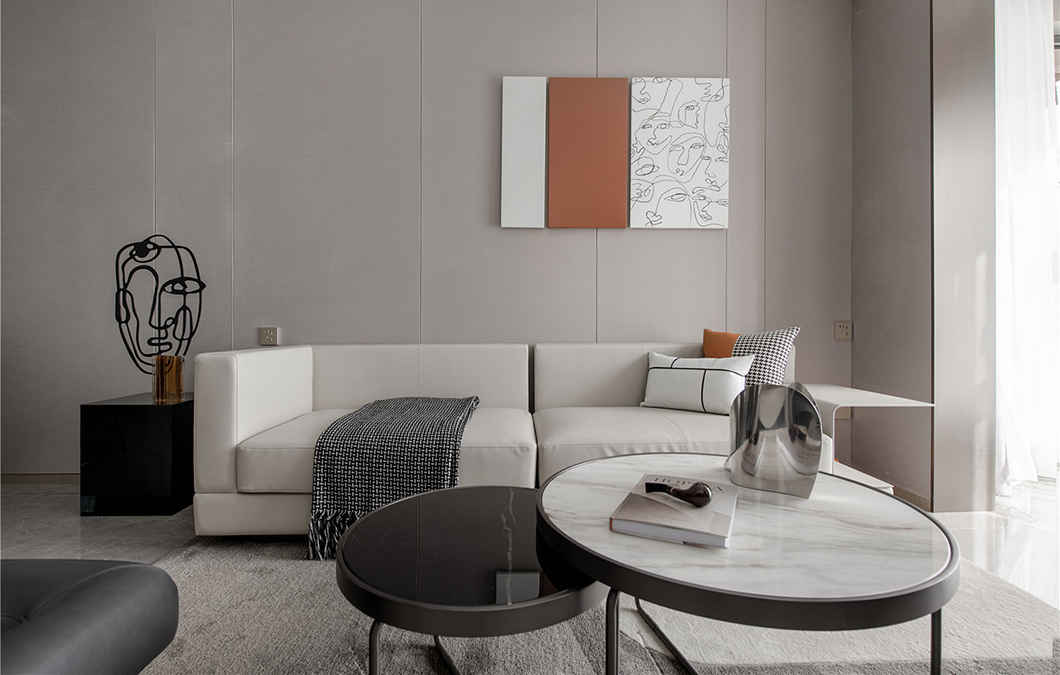 简约现代三居沙发背景墙装修效果图