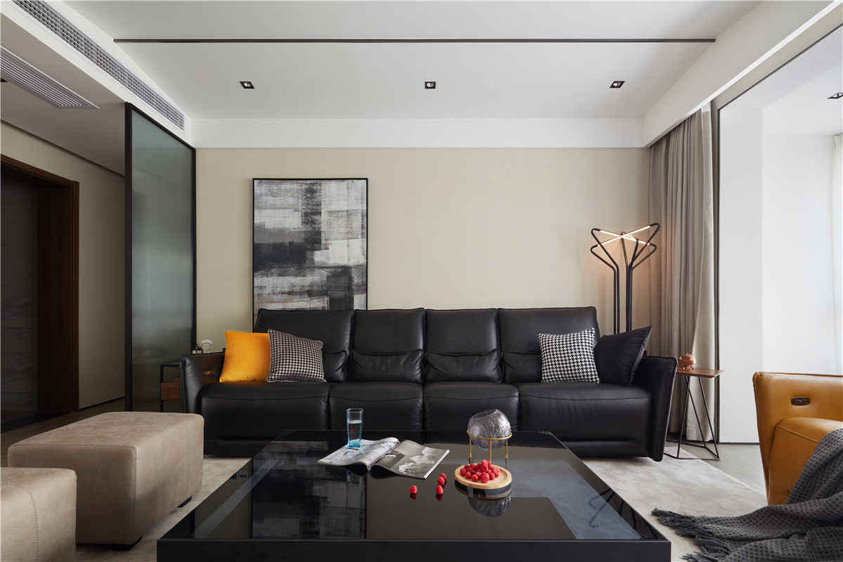 四居沙发背景墙现代时尚简约风格装修效果图