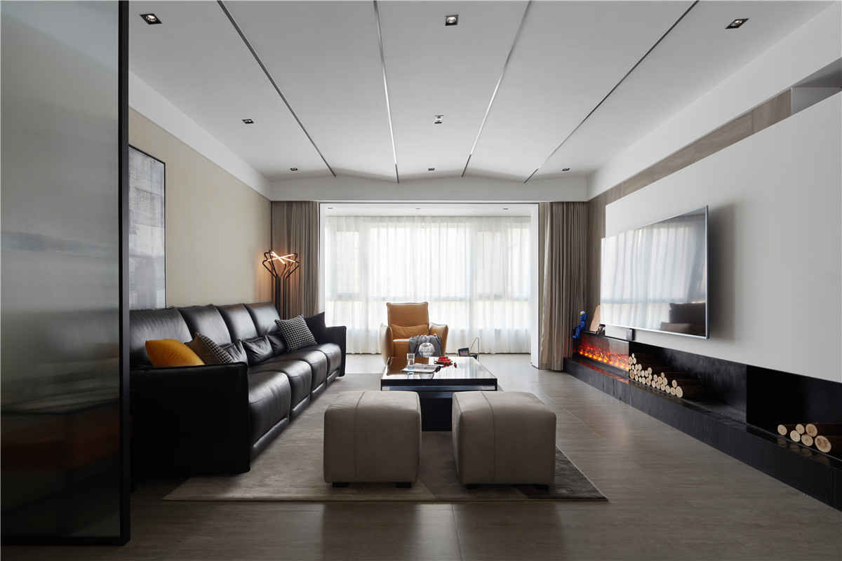 四居客厅现代时尚简约风格装修效果图