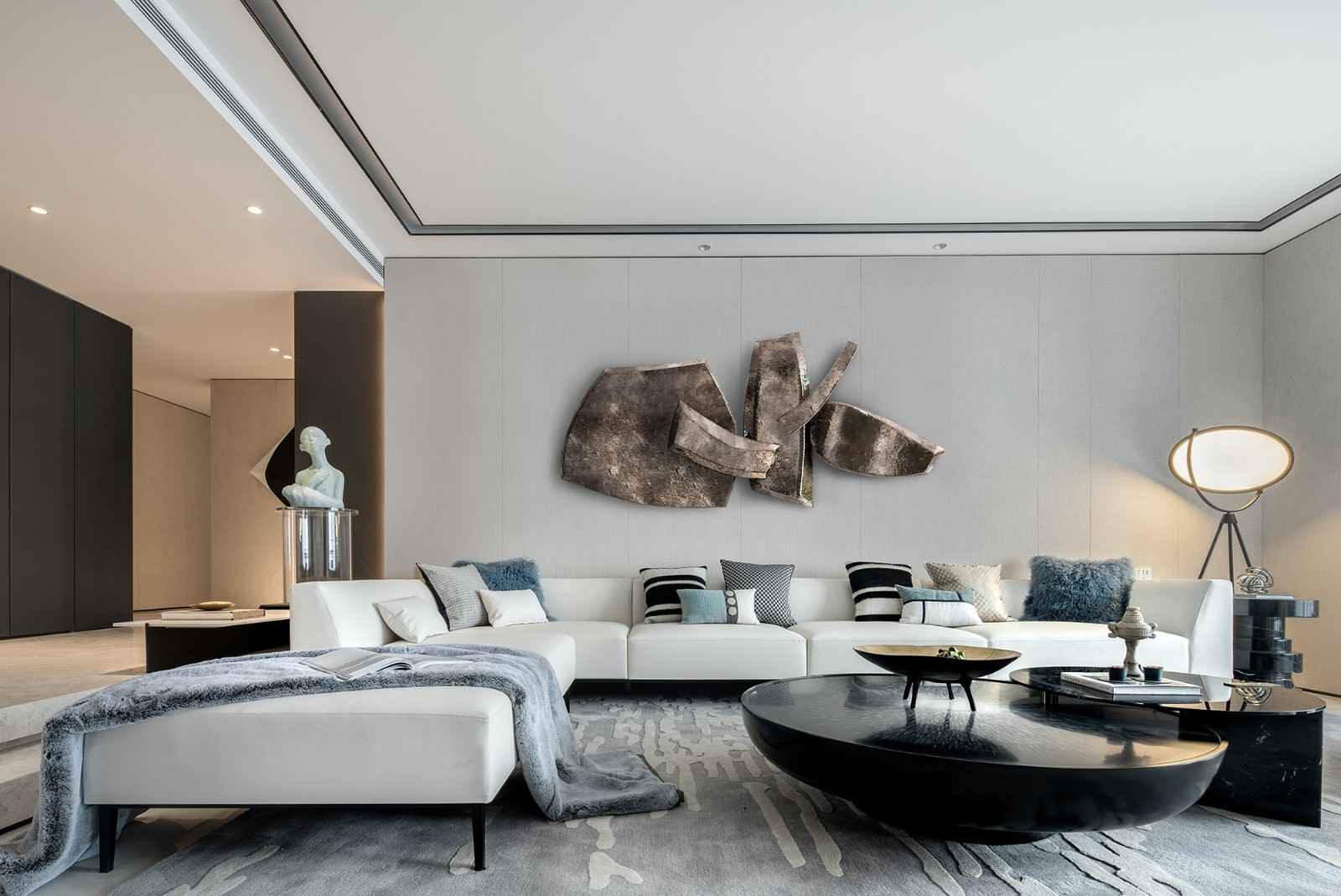 大户型现代风沙发背景墙装修效果图
