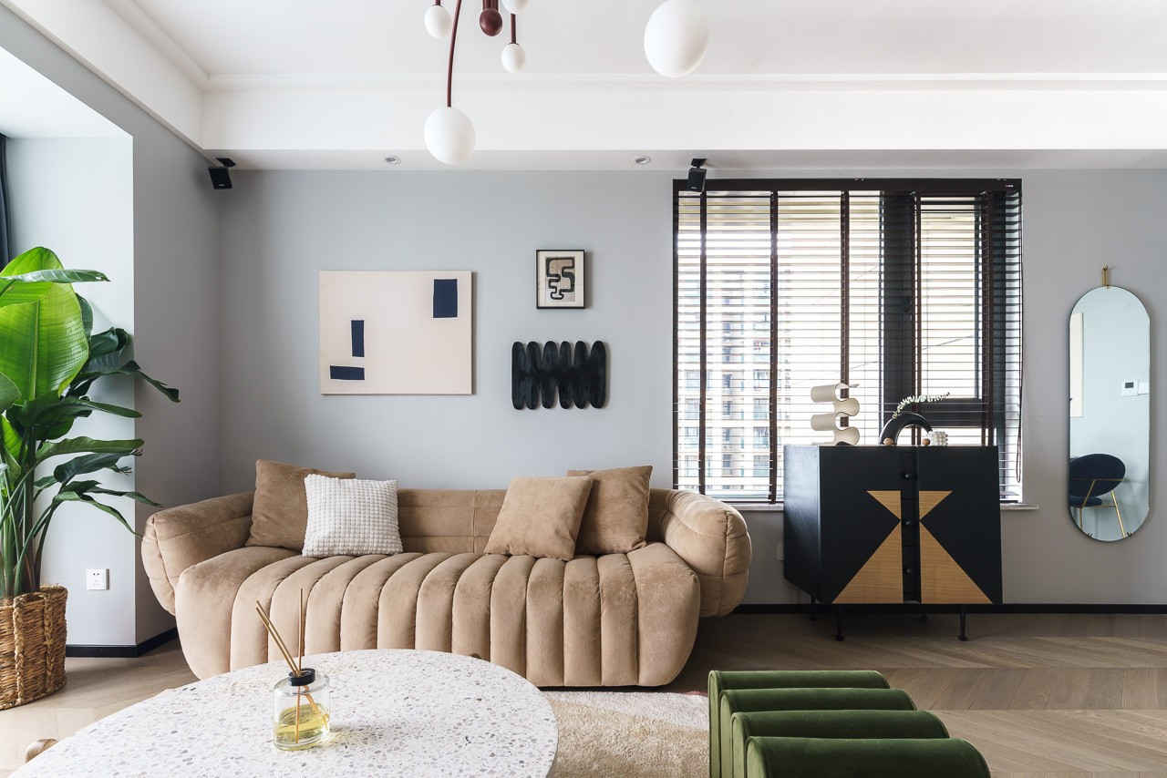 89平米两居室装修效果图片现代简约沙发背景墙