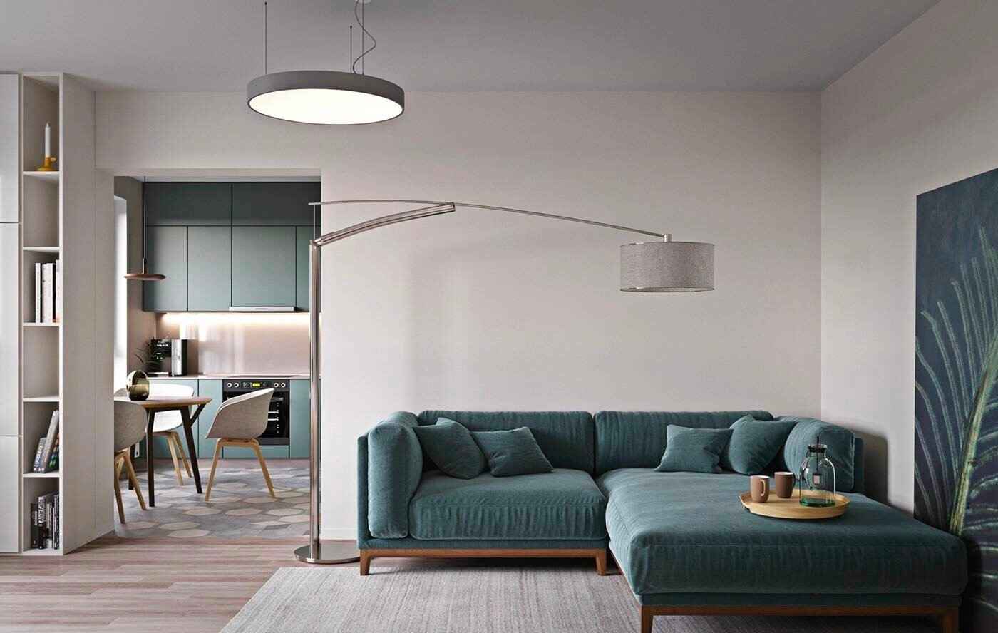 60㎡现代公寓装修客厅沙发设计图