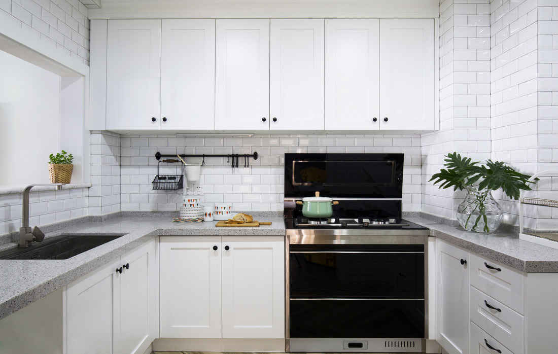 北欧风格三居室厨房装修实景图