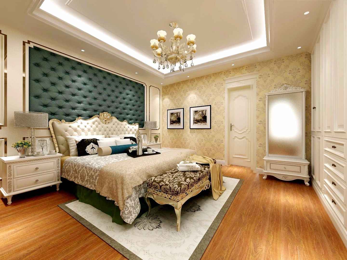 欧式古典别墅卧室装修效果图